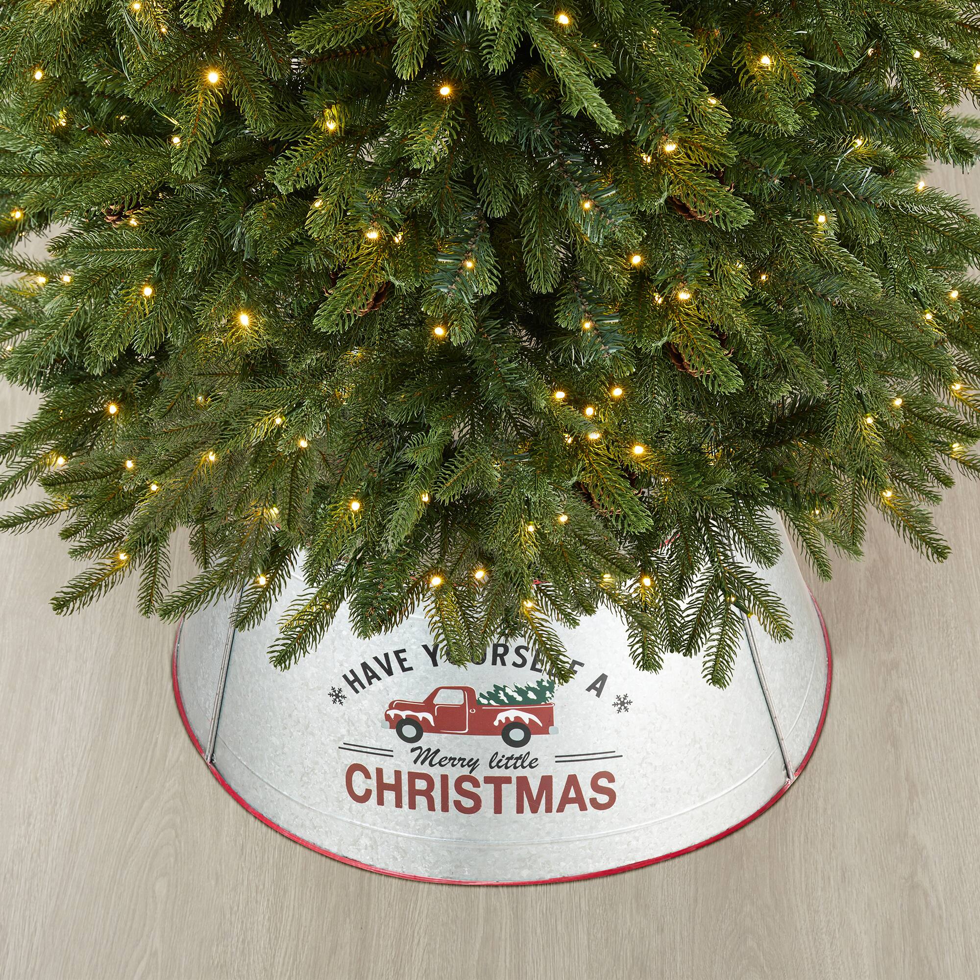 Glitzhome® Silver 26" Truck Metal Tree Collar